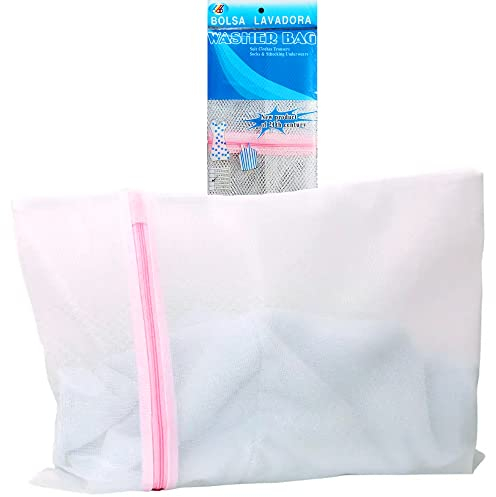 Bolsa Lavadora Ropa Delicada 50x40 cm con Cremallera | Bolsa de Malla para Lavar Ropa Interior, Zapatillas y Prendas Delicadas | Red Protectora Reutilizable para Lavadora y Secadora (Bolsa 50x40)