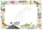 Schreibtischunterlage Dinosaurier Kinder Papier DIN A2 | 25 Blatt Block zum Malen, Schreiben und Kritzeln | 1er oder 2er Pack | Malunterlage für Jungen und Mädchen (Dinos | DIN A2 | 2er Pack)