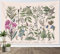 LB Wandteppich Vintage-Pflanzen Wandtuch Pädagogische Blumen Wandbehang Beige Tapisserie für Wohnzimmer Schlafzimmer Wohnheim Wanddeko,150x100cm