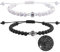 BOCHOI Pärchen Armband 2 Stück Natural Stone Stretch Bead Schmuck Geschenk für Liebhaber Frau Ehemann Freund Armbänder 100 Sprachen Ich liebe dich Perlen Projektionsarmband