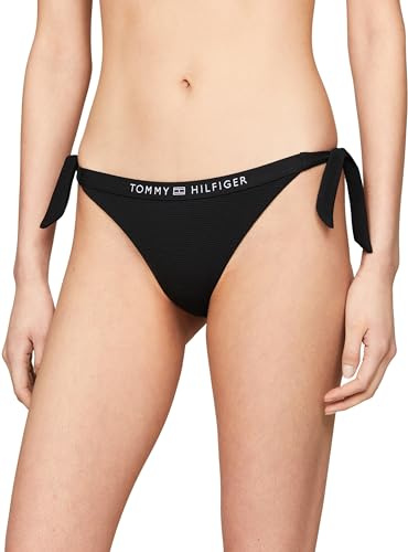 Tommy Hilfiger Women Bikini Bottoms Side Tie Sport, Black (Black), L
