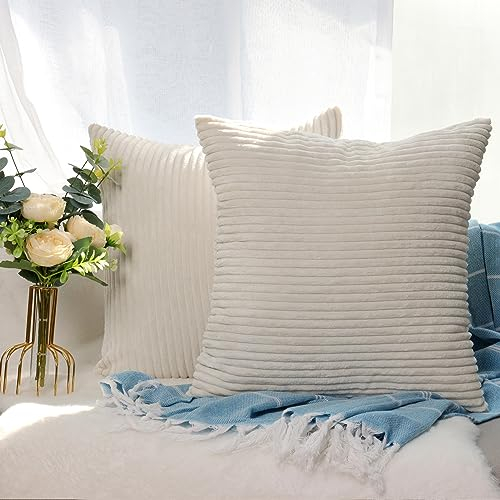 CALIYO Kissenhülle Kord Uni 2er Set, Kissenbezug 40x40 Kissenbezüge für Zierkissen Dekokissen Sofakissen Couchkissen in vielen Farben.