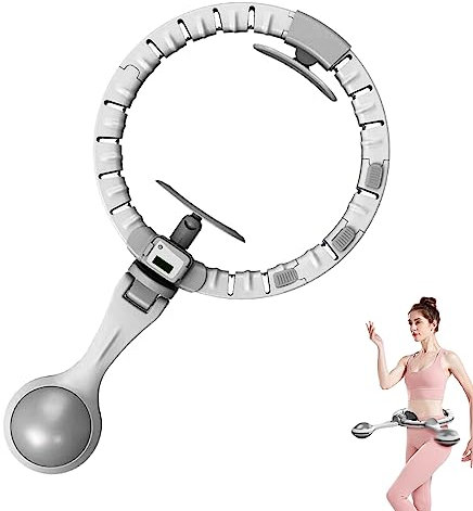 𝗙𝗶𝘁𝗻𝗲𝘀𝘀 𝗛𝘂𝗹𝗮-𝗛𝗼𝗼𝗽 mit Zähler. Hula-Hoop-Reifen mit Gewicht 450 g, 360° Rotierende Massage, Verstellbarer mit 20 Segmenten für Einen Taillenumfang von 50 bis 100 cm.