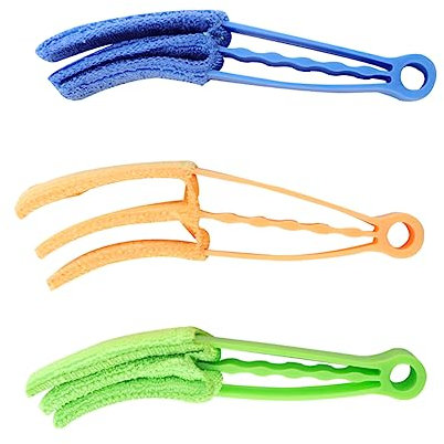 DOITOOL 3piezas Limpiadores De Persianas y Ventilación De Aire Acondicionado Cepillos Multifuncionales para Limpieza De Grietas y Espacios Reducidos