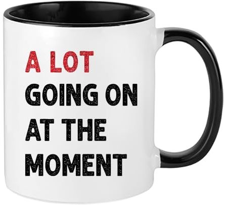 A Lot Going On at The Moment Mug, Music Theme, Girls Gift, Inside Coloured Coffee, Tea Mug. (Black)
