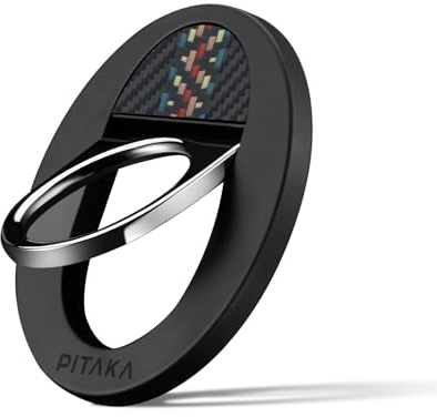 PITAKA Handy Ring Halterung Kompatibel mit Magsafe Magnetischer Griff Ring Halter mit NFC Funktion Einstellbar Fingerhalter für iPhone 16/15/14/13/12 Serie aus Aramidfaser [MagEZ Grip 2] Rhapsodie