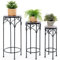 TANGZON 3PCS Tall Plant Stand, Metal Frame Mosaic Round Flower Pots Holder with Ceramic Top & Anti-slip Foot Pads, Outdoor Indoor Plant Display Rack for Home Living Room Garden Entryway Balcony