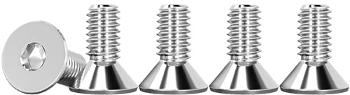 Drenky 50 Pezzi M4 X 10 mm Viti a Testa Svasata, Viti a Esagono Incassato Argento in Acciaio Inox A2 V2A Antiruggine Secondo Norma DIN 7991 / ISO 10642, Filettatura Completa, Bullone Meccanico