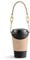 Reusable Leather Coffee Cup Sleeve with Handle - Portable Tea Mug Holder, Protective Drink Carrier, Adjustable Cupholder (Beige)