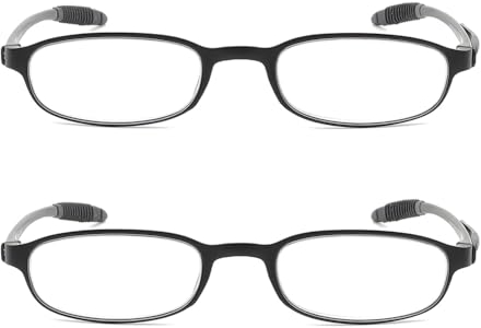 Mcoorn Gafas de Lectura Presbicia de Cama Tumbado para Mujer Hombre Ligeras Filtro Anti Luz Azul, con Flexibles Antirreflejo, Dioptría +1.0