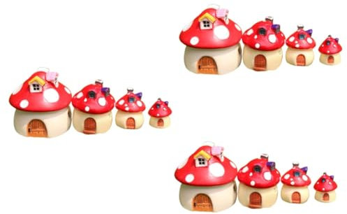 BESPORTBLE 12 STK Blumentöpfe Harzpilzhaus Miniatur-Landschaftsaccessoire Pflanzendekor tortendeko Einschulung Mini-Pilzhaus Bastelminiaturen Kuchen Modell Esstisch schmücken Dekorationen