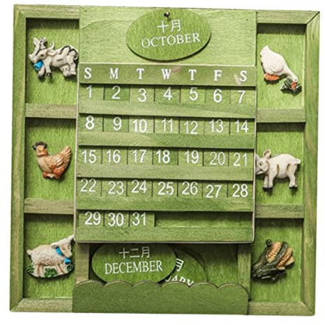 EXCEART 2 Stk Kalender aus Holz Esstisch dekor Kalender 2021 aus Holz geschenke für den einzug bürodeko Ornament Tischkalender kleine Kalenderverzierung DIY-Kalenderverzierung Mode Harz