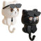 Lot De 2 Crochets En Forme De Chat Mignon, Crochet À Gravité Sans Perforation, Porte-clés En Forme De Chat De Lunettes De Soleil De Dessin Animé, Crochets Muraux Adhésifs Robustes, Crochet À Clé