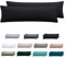 Nesture Seitenschläferkissen Bezug 40 x 145 2er Set - Kissenbezug 40x145 cm Schwarz, 100% Mikrofaser kopfkissenbezug mit Reißverschluss, Weich und Bügelfrei