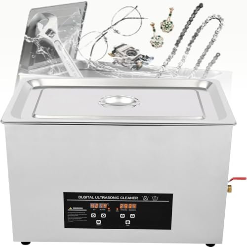 Ultrasonic Cleaner Machine, 600W Portable Stainless Steel Ultrasonic Cavitation Machine, 30L Ultrasonic Jewellery Cleaner with Digital Timer and Heater, for Jewellery Watches Coins etc