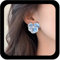 Yheakne Orecchini vintage smaltati a forma di fiore di orchidea in acrilico blu, orecchini a perno con fiore di orchidea esagerata, orecchini a forma di petalo di fiore blu, gioielli per le donne,