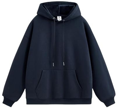CHENZKBD Kapuzenpullover Hoodies Von Lässiger Mode Langschleiender Solid Pullover Tops Lose Sweatshirt Mit Känguru -taschenhaubeer Und Männern-q-m