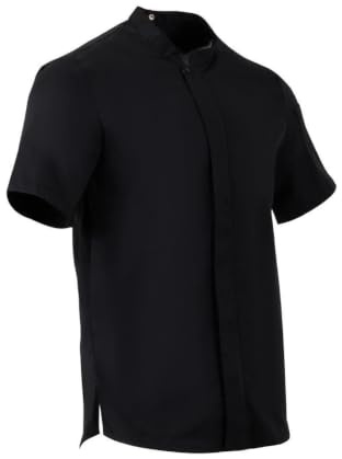 Southside Harlem Chefs Jacket Black Short Sleeve Mesh - Size L | Commercial suitability for busy professional kitchens ensures shift-long comfort in demanding catering environments.
