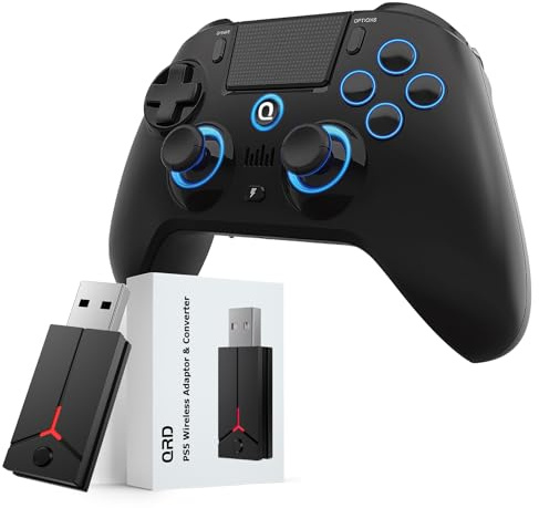 QRD Controller wireless Spark N5 + convertitore adattatore wireless PS5 Pro Slim PS4 PS3 PS2 Steam Deck PC Windows Mac iOS Android TV Box