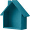biubiusot Kleines Holzhaus, minimalistisches Design, Wandregal mit kleinem Holzhaus, Retro und nostalgische Wanddekoration, Regal, minimalistisches kleines Holzhaus (Blau)