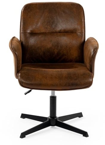 MEUBLE COSY Bürostuhl Ergonomisch Schreibtischstuhl mit höhenverstellbar Armlehnen 360° Drehbar Schminkstuhl Sessel für Büro Wohnzimmer Schlafzimmer Vanity, Wildleder, Braun