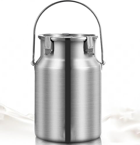 Bidon À Lait en Acier Inoxydable 304 Seau De Transport De Lait avec Couvercle,Scellés Pot À Lait Bidon À Huile,Bidon Etanche,Jerricane Alimentaire pour Le Transport Ou Le Rangement 3L