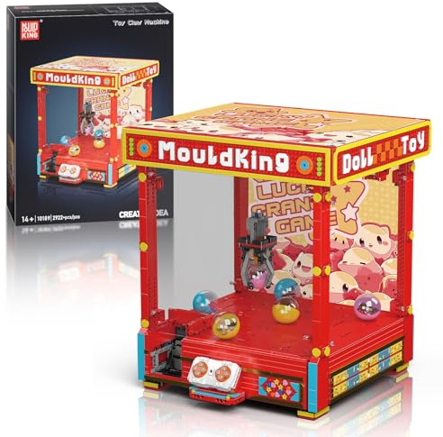 Mould King 10189 Vergnügungspark Bauspielzeug Ferngesteuert Claw Machine Klemmbausteine Greifautomat Bausteine mit 6 Überraschungskapseln Kompatibel mit Andere Marke (2922 Teile)