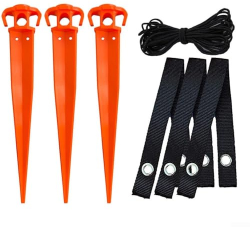 Baumstütz-Anker-Set, 30,5 cm Baumpfahl mit Gurten und Seil, Stabilisator zum Glätten und Reparieren von jungen Bäumen im Garten oder Hof