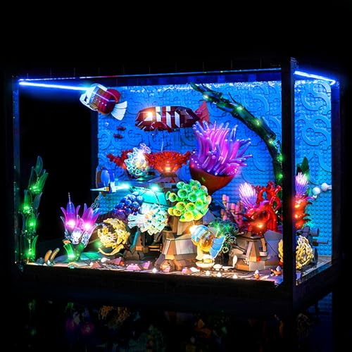 Interrupteur à variateur tactile LED compatible avec aquarium tropical Lego 10366 (pas de modèle), kit d'éclairage décoratif compatible avec aquarium tropical Lego jouet créatif