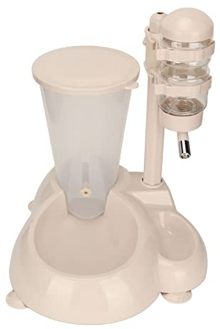 Pet Hanging Water Dispenser, Automatic Liftable Dog Water Bottle Feeding Bowls, Roller Ball Design for Cats Dogs, 500ML Drinking Water Bucket with 800G Grain Storage Bucket, Anti S