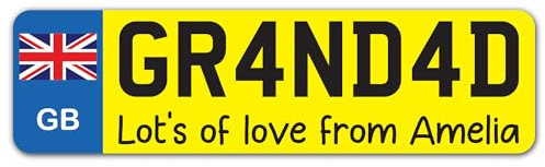Personalised Number Plate Style Sign, Custom Any Text Acrylic Name Plaque, Father’s Day Gift for Dad, Grandad, Just Passed Driving Test Novelty Present for Home or Office