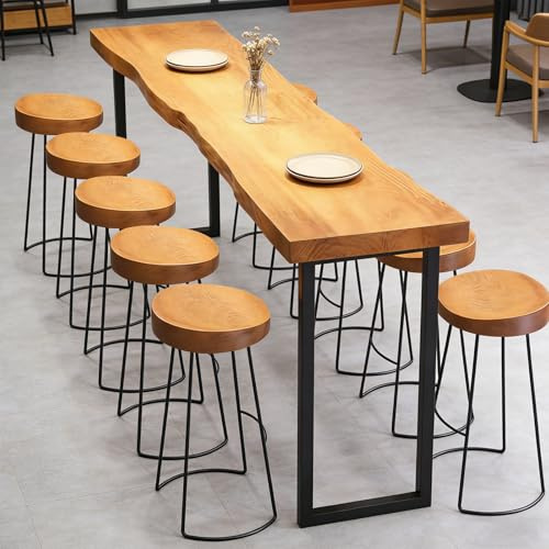 Dawselod 100cm Mesa Alta de Bar Estrecha Madera Maciza Estilo Industrial, Mesa de Cocina para Cafés y Espacios Reducidos