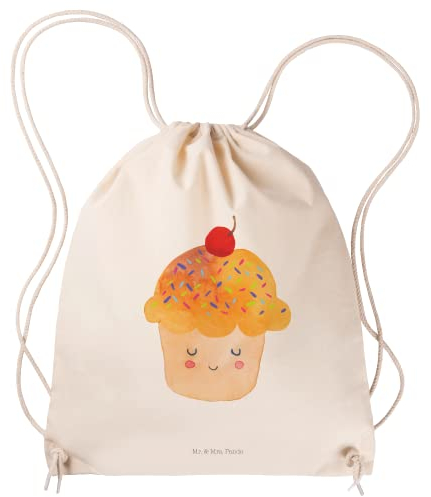 Mr. & Mrs. Panda Sportbeutel Cupcake - Geschenk, lustige Sprüche, Gute Laune, Muffin, Turnbeutel, Kleine Sporttasche, Sporttasche, Tasche, Gymsack,