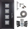 kuporta Haustür Komplett-Set – Haustüre aus Kunststoff Modell: Rimini, 108 x 208 cm, DIN links, außen anthrazit & innen weiß mit Stoßgriff-Set, Montageset, Fugendichtband | Eingangstüren