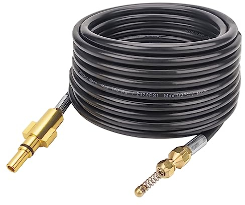 1/4” 10m 32ft Pressure Washer Sewer Jetter Kit, 1/4 Inch Power Washer Sewer Drain Water Cleaning Hose for Some of Bosch/AR/Black Decker/Michelin/Mac Allister & Makita Pressure washers