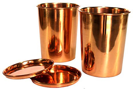 eSplanade Borraccia Trasparente Bicchieri Rame Set di 2 Rame