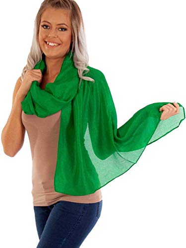 DOLCE ABBRACCIO by RiemTEX ® Schal Damen PRIMA DONNA Stola Tuch aus Wildseide in saftigem Grün Tücher in 31 Unifarben Halstücher Seidentuch Schals Damen Halstuch Seidenschal (Grün)