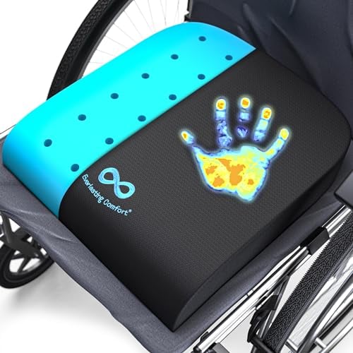 Everlasting Comfort Rollstuhlkissen – Ergonomisches Sitzkissen mit Memory Foam – Gel Sitzkissen gegen Schmerzen (Schwarz)