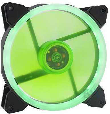 Suranus Ventilador LED de 140 mm, color verde, anillo SU-R14025FD, 12 V, 52 CFM, 1300 RPM, 140 mm, 14 cm, 3 pines + 4 pines molex, tornillos incluidos PC refrigeración por ordenador