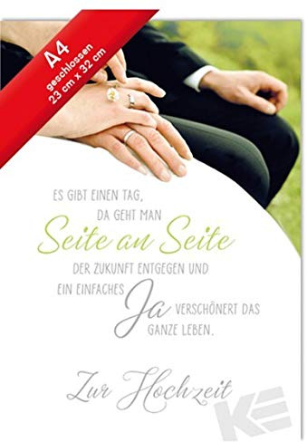 Hochzeitskarte XXL - Din A4 - Seite an Seite, zur Hochzeit