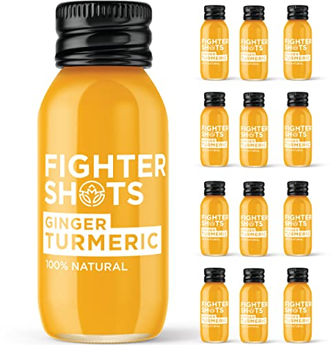 Fighter Shot Zenzero Curcuma (12x60ml) | Riduce il gonfiore | Rafforza il sistema immunitario | 100% naturale | Senza conservanti | Shot di curcuma fresco e piccante