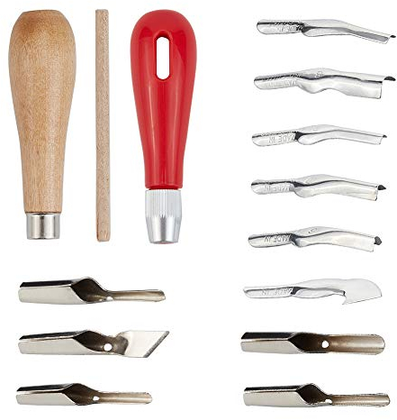 NBEADS 2 Set Schnitzwerkzeug, Schneidwerkzeuge, Holzschnitzerei-Werkzeugsätze, Holzarbeiten Skulptur Mit Löffel Schnitzmesser, Holzschnitt-Werkzeugsatz Für Stempel, DIY Schnitzen, Blöcke, Bildhauerei