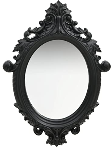 vidaXL Wandspiegel im Rokoko-Stil Antik mit Montagehaken Hängespiegel Dekospiegel Spiegel Badspiegel Flurspiegel Garderobe 56x76cm Schwarz