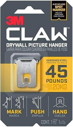 3M CLAW Strong Durable Drywall Picture Hanger (45 LB)
