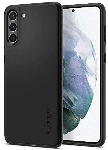 Spigen Thin Fit Hülle Kompatibel mit Samsung Galaxy S21 -Schwarz