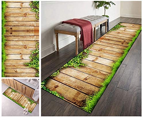 ZVEZVI Teppich Läufer Flur Küche rutschfest Waschbar Bunt Lange Vintage 80x300cm Kücheläufer Teppichläufer Polyester Meterware Anpassbar (80x300cm, Color#4)