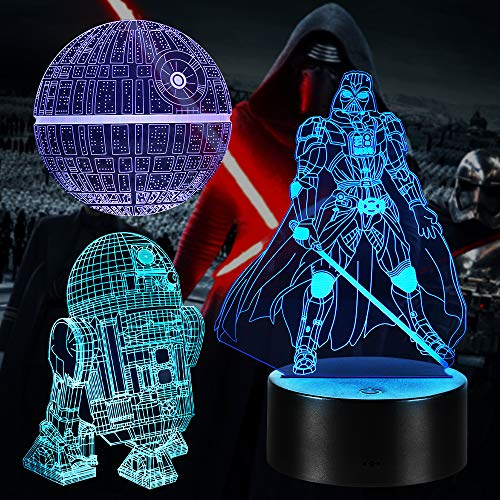 Zanetta 3D Illusion Lampe Geschenke Nachtlicht Spielzeug, 16 Farbwechsel mit Fernbedienung oder Touch, Besten Geschenke für Kinder Fans Herren Jungen
