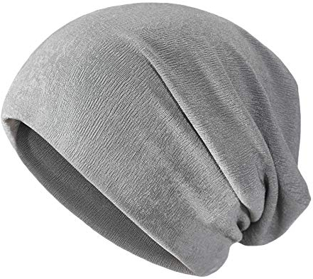 ZLYC Unisex Long Slouch Beanie Leicht Weich Jersey Mütze,Chiffon Dunkelgrau,Gr. Einheitsgröße