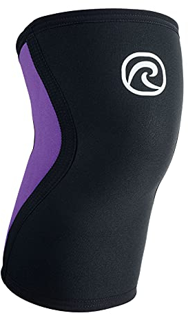 Rehband Kniebandage 3mm Neopren, leichte Kniebandage für Damen & Herren, Bandage Knie für Ausdauersport, atmungsaktive Sportbandage, Farbe:Lila, Größe:XS