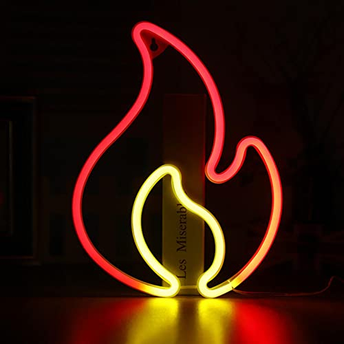 Neon Sign, Flamme Leuchtreklamen Für Wand Batterie Oder USB Powered Neon Licht Rot Neonlichter Led Zeichen Aufleuchten Feuer Neon Nachtlicht Für Schlafzimmer Bar Restaurant Zuhause Dekorationens